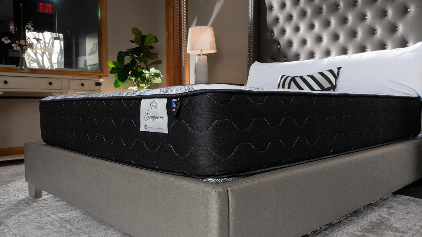 Snuz Gray Stone 11" Medium Firm Mattress Made in USA, Medium Plush Comfort with AdaptaFlex™ Pocket Coil Support, Breathable Stretch Knit Fabric, CertiPUR-US® Certified