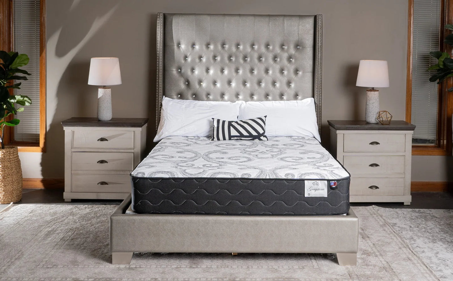 Snuz Gray Stone 11" Medium Firm Mattress Made in USA, Medium Plush Comfort with AdaptaFlex™ Pocket Coil Support, Breathable Stretch Knit Fabric, CertiPUR-US® Certified