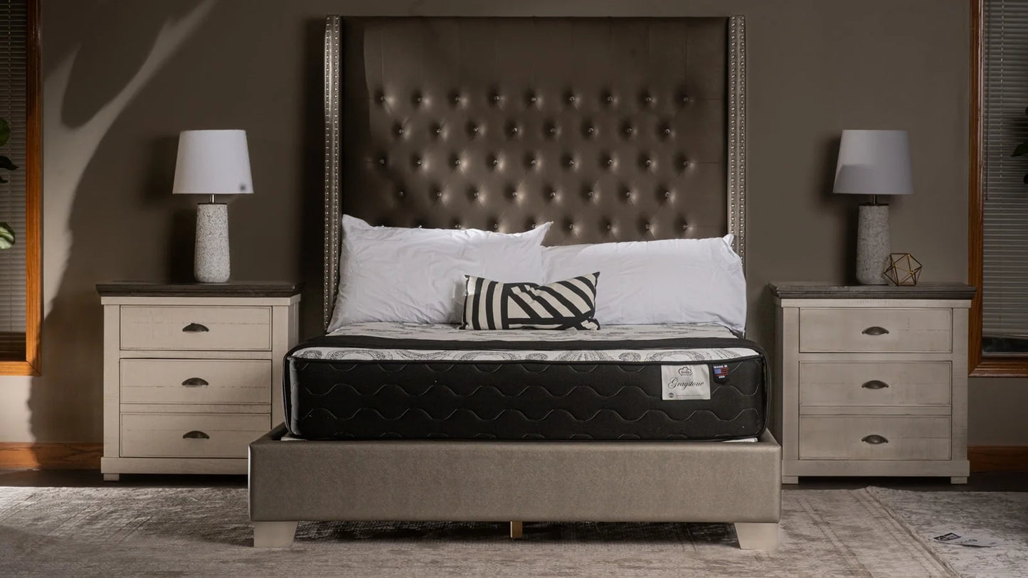 Snuz Gray Stone 11" Medium Firm Mattress Made in USA, Medium Plush Comfort with AdaptaFlex™ Pocket Coil Support, Breathable Stretch Knit Fabric, CertiPUR-US® Certified