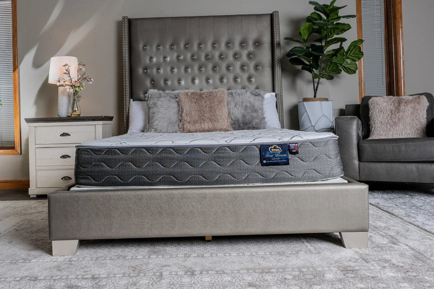 Snuz Sweet Dreams 9" Hybrid Mattress, Medium Plush - Made in USA with AdaptaFlex™ Pocket Coils, Duet Soft Quilted Panel, CertiPUR-US® Certified, Breathable Knit Cover