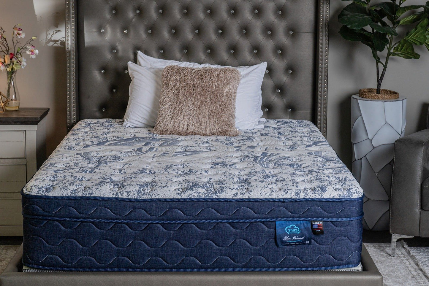 Snuz Blue Island 14” Euro Top Medium Plush Comfort with AdaptaFlex™ Pocket Coil Support
