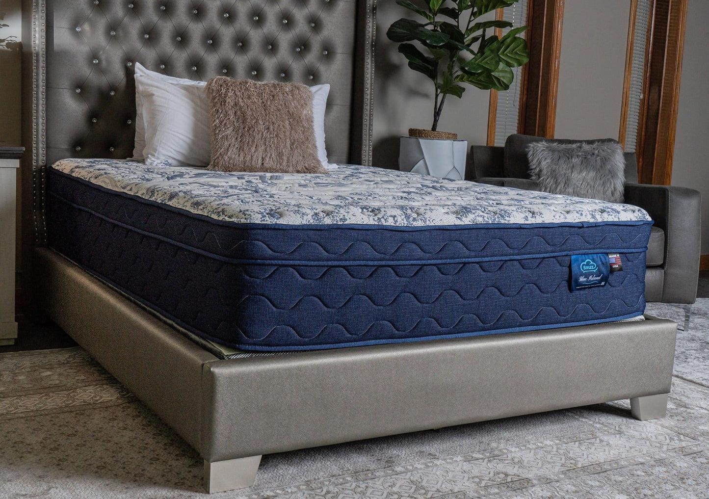 Snuz Blue Island 14” Euro Top Medium Plush Comfort with AdaptaFlex™ Pocket Coil Support