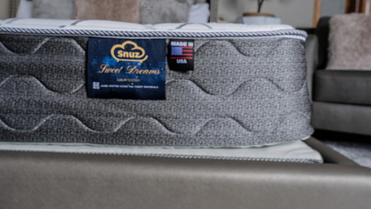 Snuz Sweet Dreams 9" Hybrid Mattress, Medium Plush - Made in USA with AdaptaFlex™ Pocket Coils, Duet Soft Quilted Panel, CertiPUR-US® Certified, Breathable Knit Cover